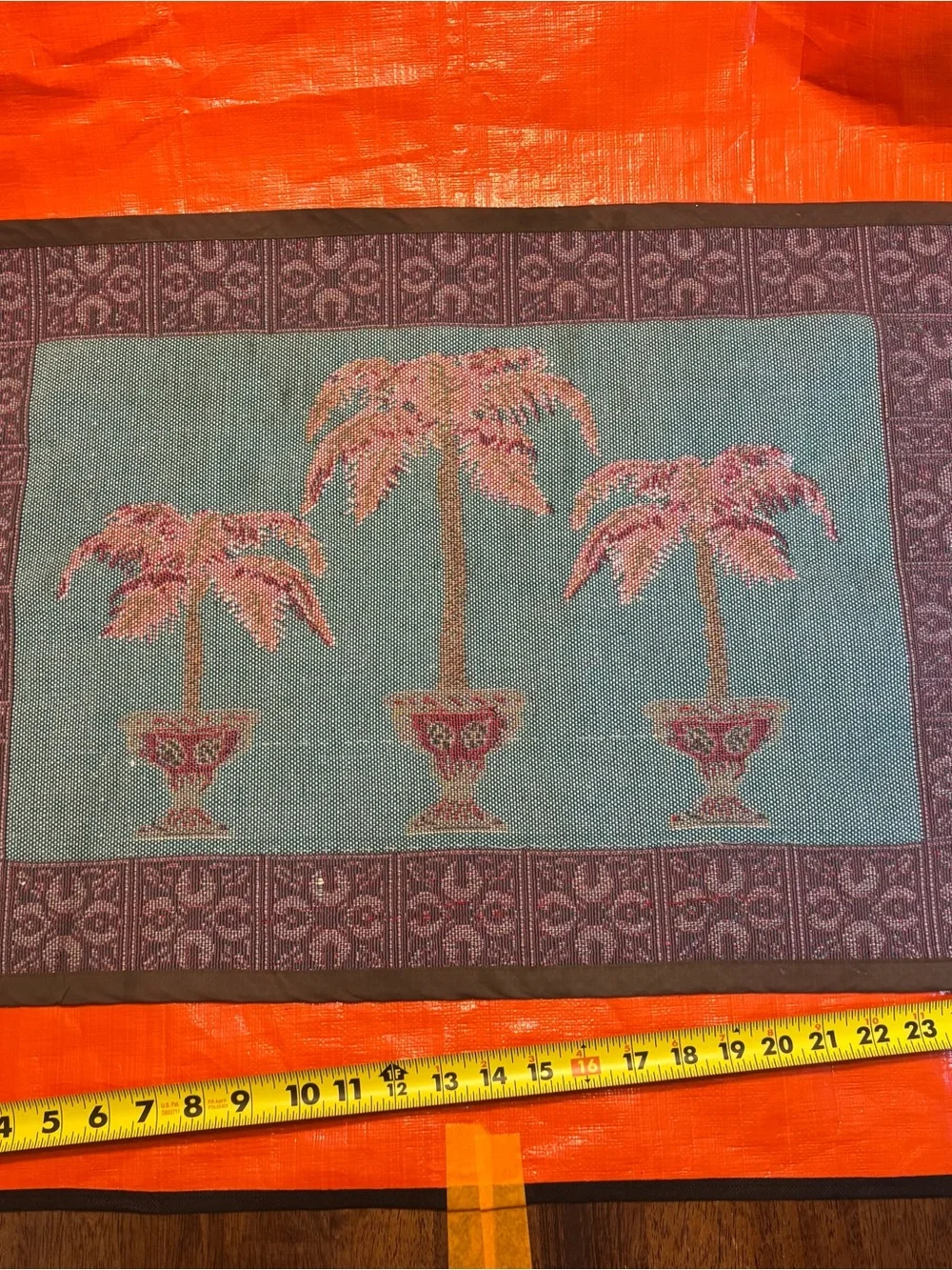 Rust Palm Tree Tapestry Wall Hanging - Unbranded